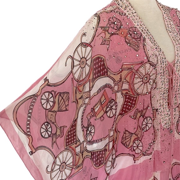 KAFTAN QUEEN pale pink beaded and jewel encrusted Kaftan - Picture 3 of 16